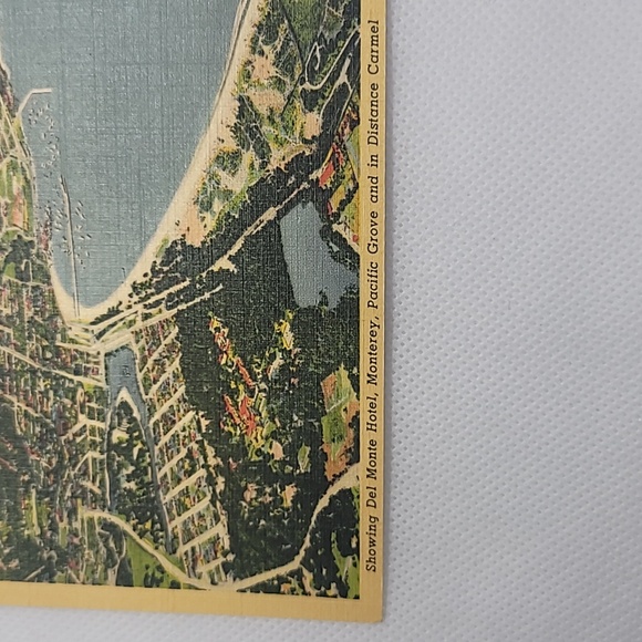 Air View of the Monterey Peninsula Vintage Curt Teich & Co. Postcard - Picture 3 of 6